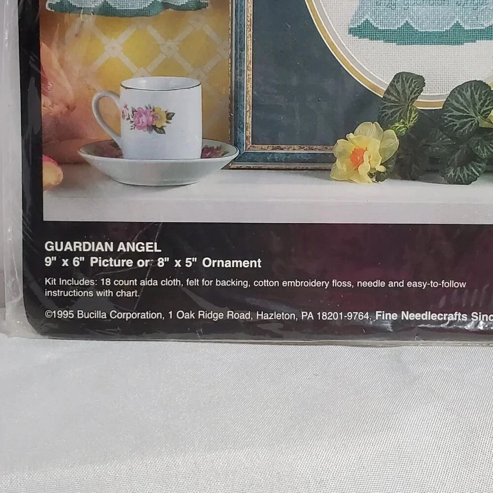Bucilla Christmas Guardian Angel Counted Cross Stitch Kit Ornament or Picture